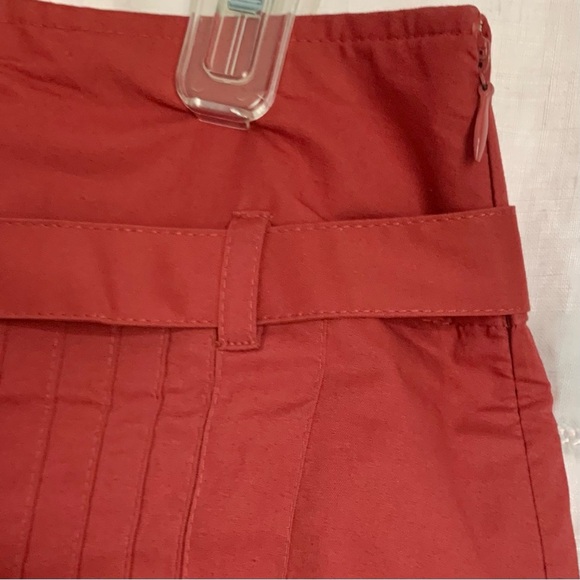 Ann Taylor LOFT Rust Pleated & Belted Skater Skirt, [Sz 8] - Picture 5 of 11